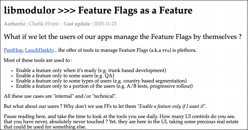 libmodulor |> Feature Flags as a Feature