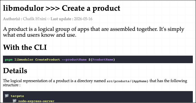 libmodulor |> Create a product